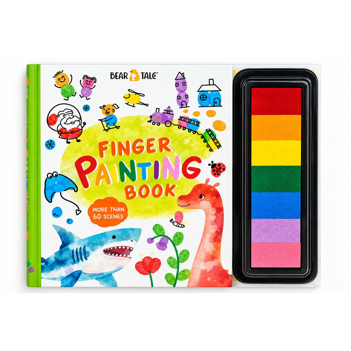Kids Finger Painting Activity Book – Creative Art Book with Colour Ink Pad
