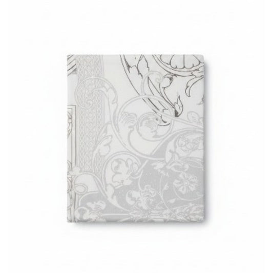King Duvet Cover Set - 100% Cotton - Baroque Floral - Grey & Beige