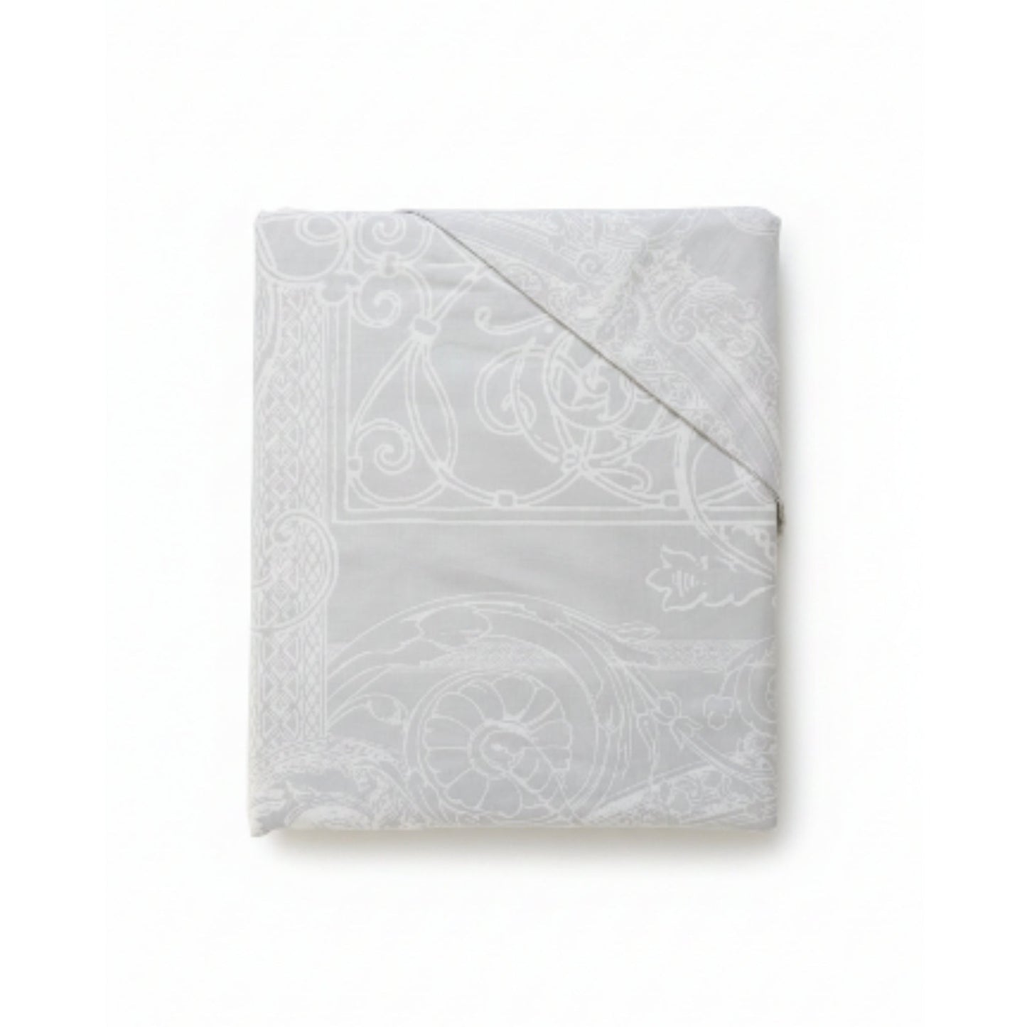 King Duvet Cover Set - 100% Cotton - Grey Damask