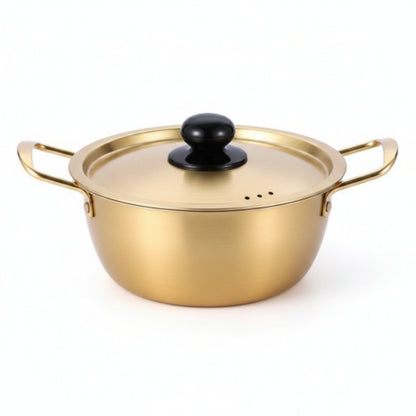 Korean Noodle Pot Set Gold On White Background