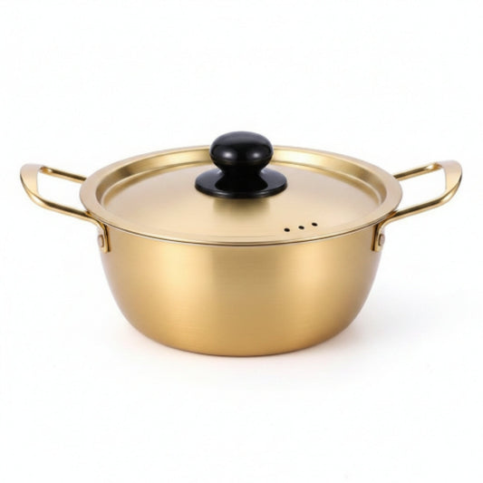 Korean Noodle Pot Set Gold On White Background
