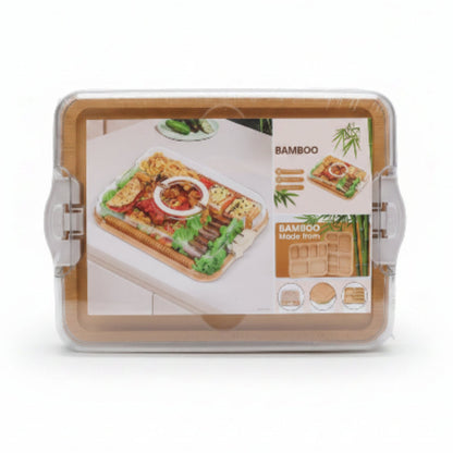 Large Clip Top Bamboo & Acrylic Snack Box - Plain