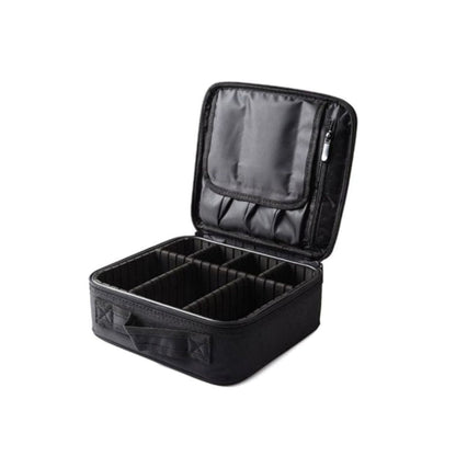 Large Makeup Bag – Spacious Cosmetic & Beauty Organiser Pouch for Makeup, Toiletries & Travel Essentials Black On White Background