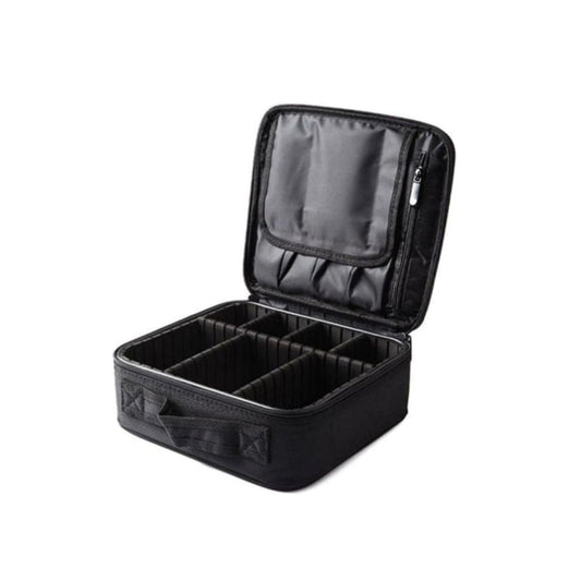 Large Makeup Bag – Spacious Cosmetic & Beauty Organiser Pouch for Makeup, Toiletries & Travel Essentials Black On White Background