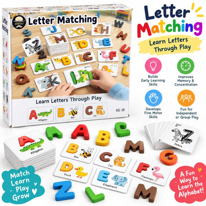 Letter Matching Game – Educational Spelling & Word Learning Activity – Kids Learning Toy
