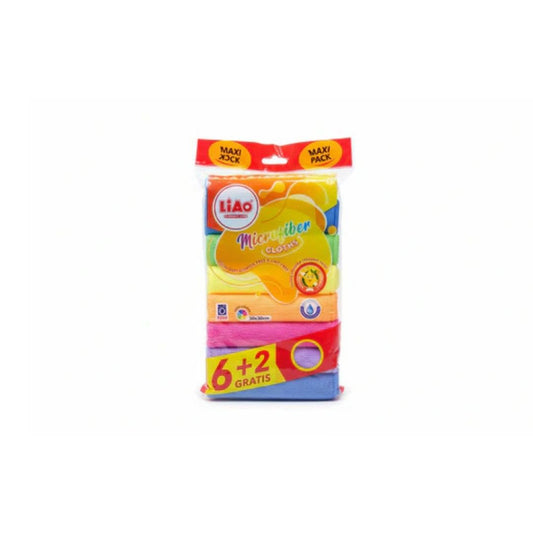 Liao 6pc+2pc Microfiber Cloths - 30cm x 30cm