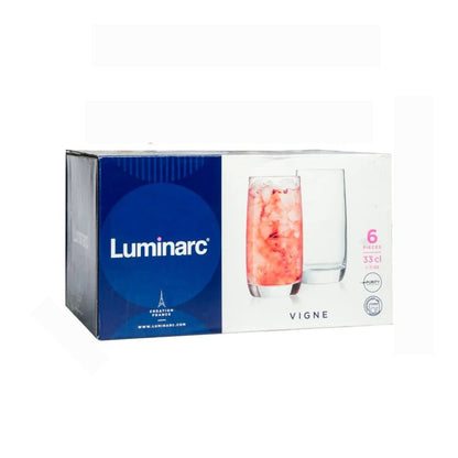 Luminarc Vigne Hi - Ball Tumblers 10cm / 330ml - (6 - Pack)