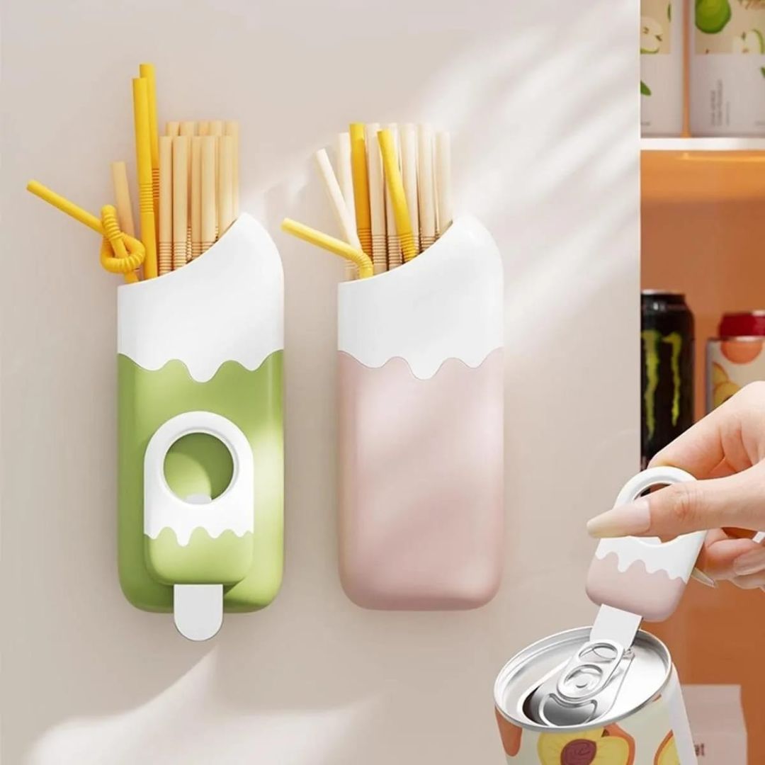 Magnetic Straw Holder And Bottle Opener