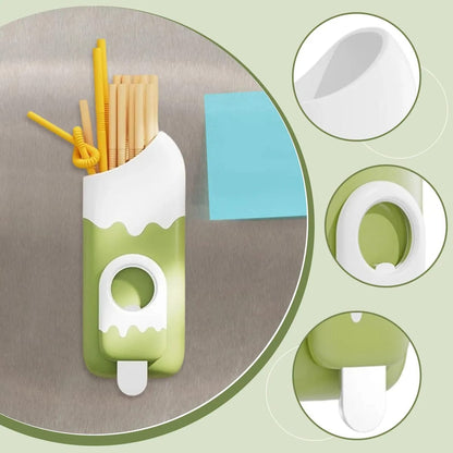 Magnetic Straw Holder And Bottle Opener