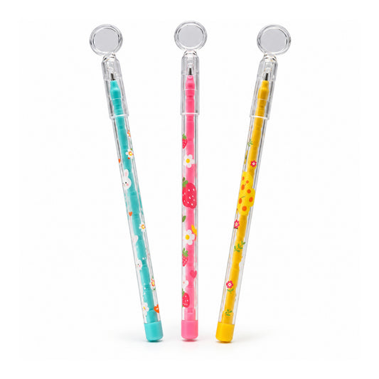Magnifying Glass Pencil with Built-In Magnifier 16cm in Assorted Colours On White Background