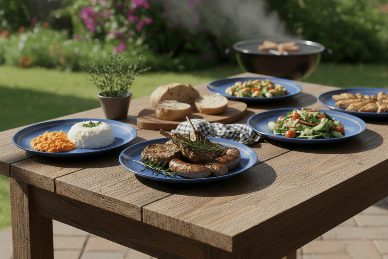 Melamine Blue Dinner Plate 27cm
