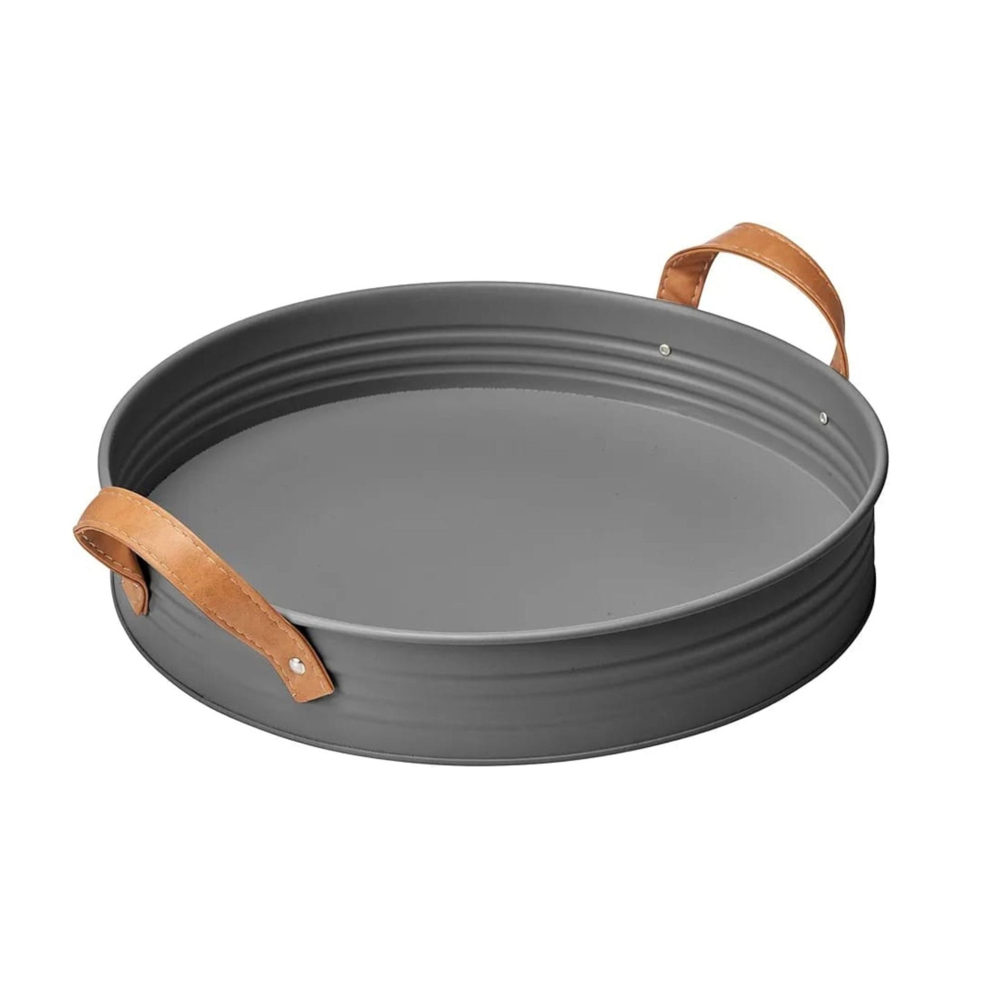 Metal Round Tray With Handle 30.5cm