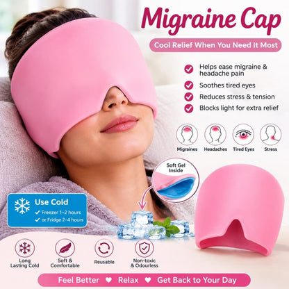 Migraine Relief Gel Cap – Reusable Cooling & Cold Therapy Head Wrap