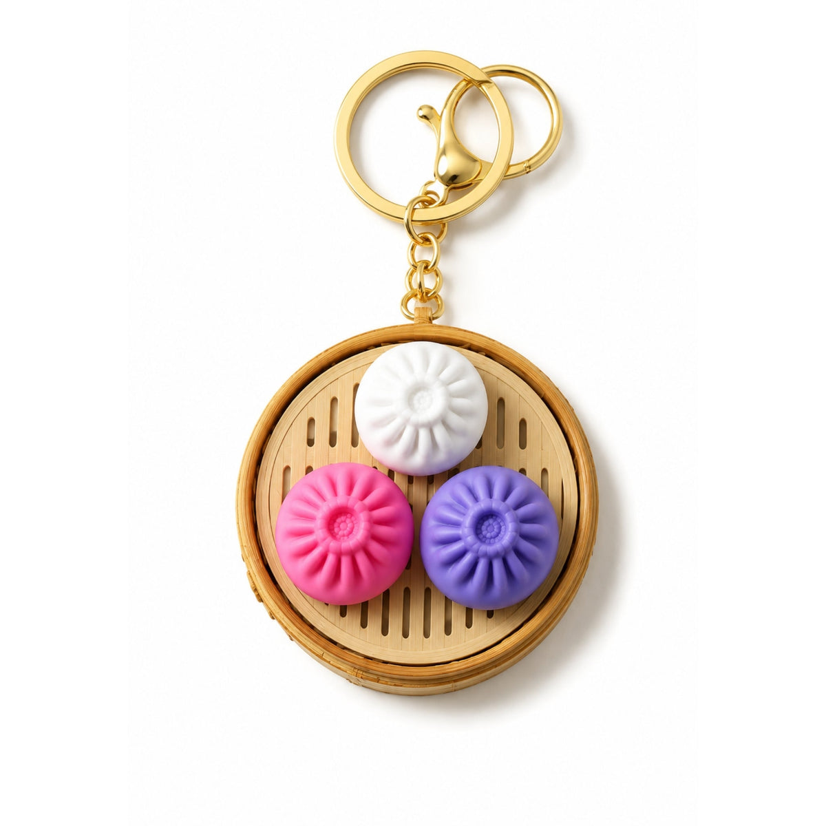 Mini Dumpling Fidget Clicker Keyring – Sensory Stress Relief Toy With Clickable Button