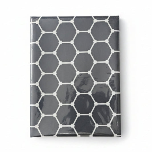 Mini Matt Table Cloth 2.5M Black Hexagon