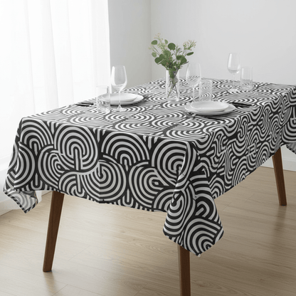 Mini Matt Table Cloth 2.5M Black Swirl