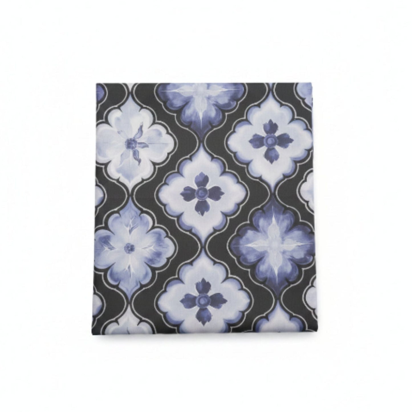 Mini Matt Table Cloth 2.5M Blue /Black Flowers