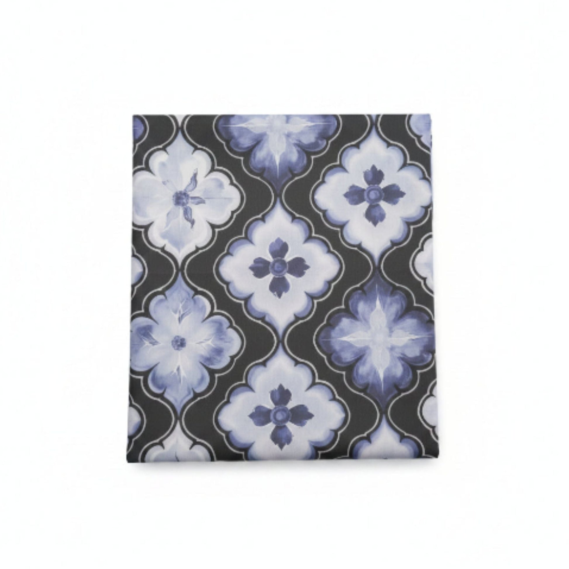 Mini Matt Table Cloth 2.5M Blue /Black Flowers