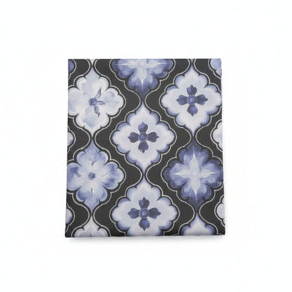 Mini Matt Table Cloth 2.5M Blue /Black Flowers
