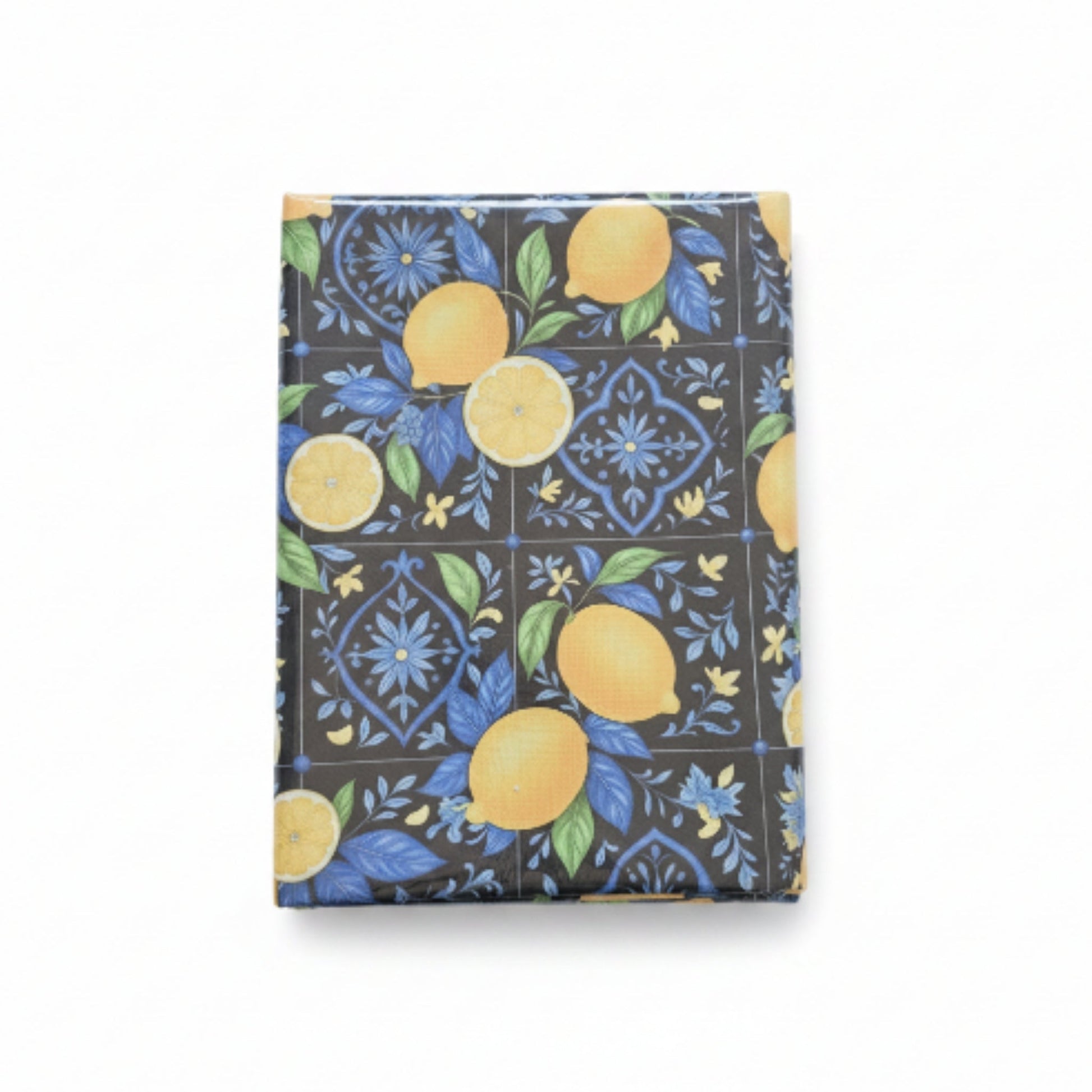 Mini Matt Table Cloth 2.5M Lemon Moroccan Black Blocks