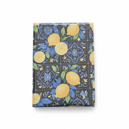 Mini Matt Table Cloth 2.5M Lemon Moroccan Black Blocks