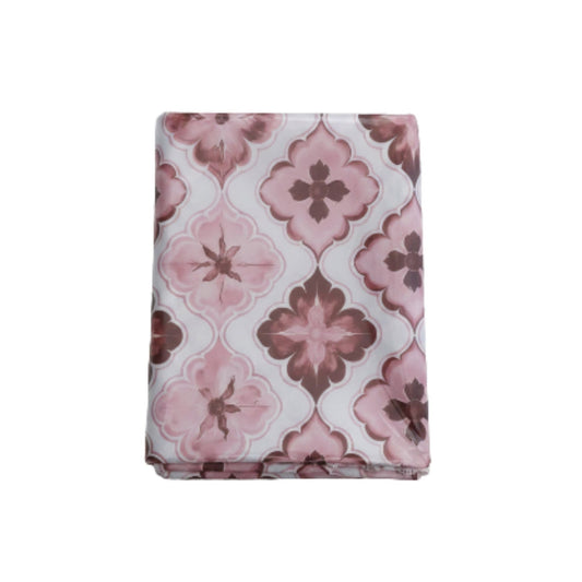 Mini Matt Table Cloth 2.5M Red/White Flowers