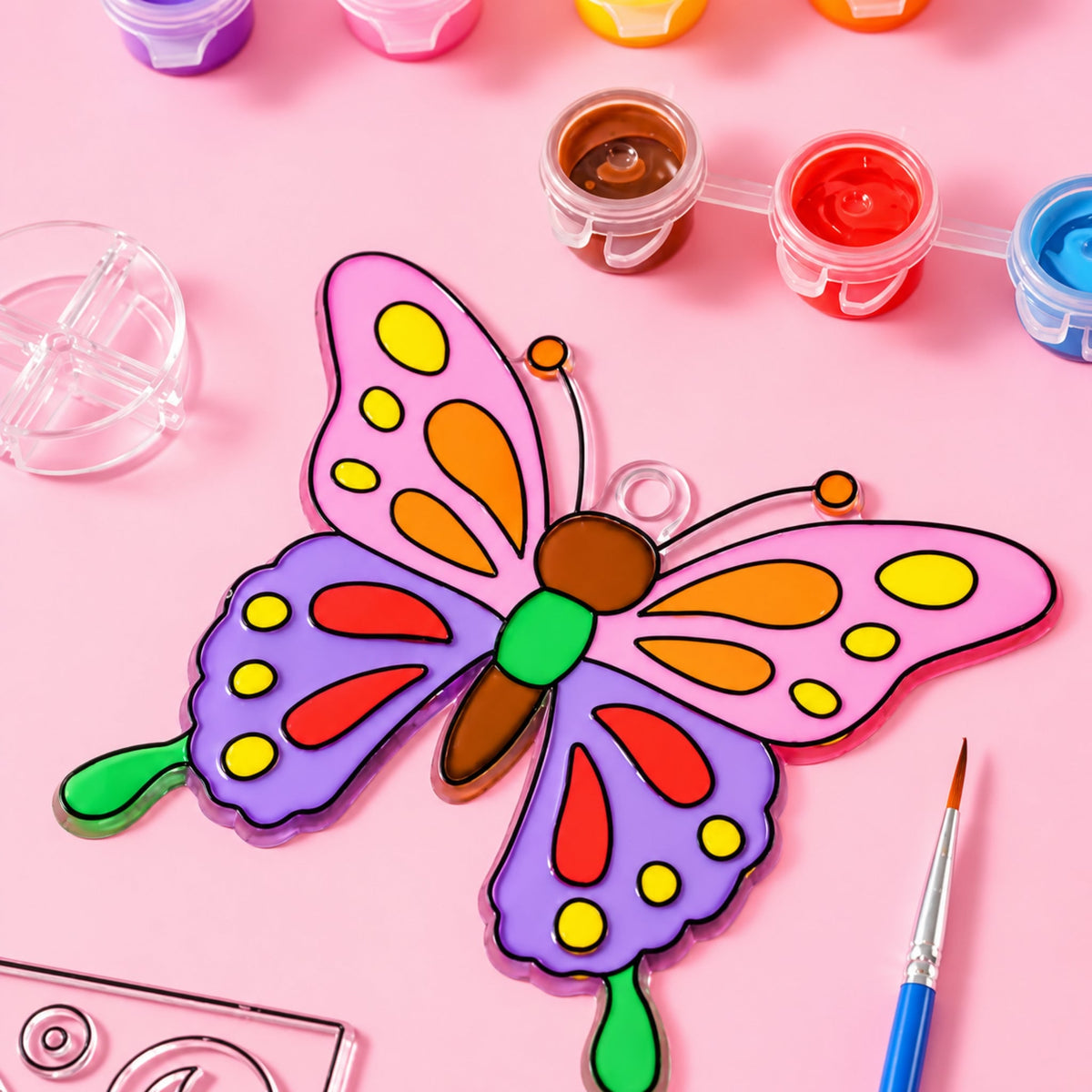 Mould & Paint Suncatcher Kit – DIY Craft Activity With Paintable Design – Butterfly