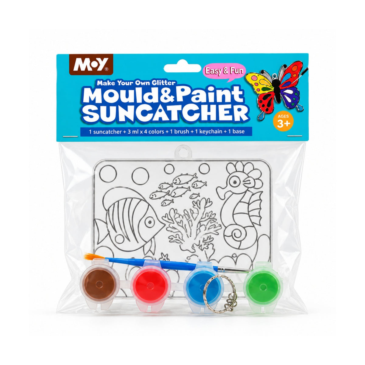 Mould & Paint Suncatcher Kit – DIY Craft Activity With Paintable Design – Fish