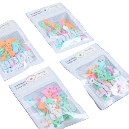 Multi - Purpose PE Cable Clips – 24 Pack | Strong, Flexible & Multi - Colour Organizers