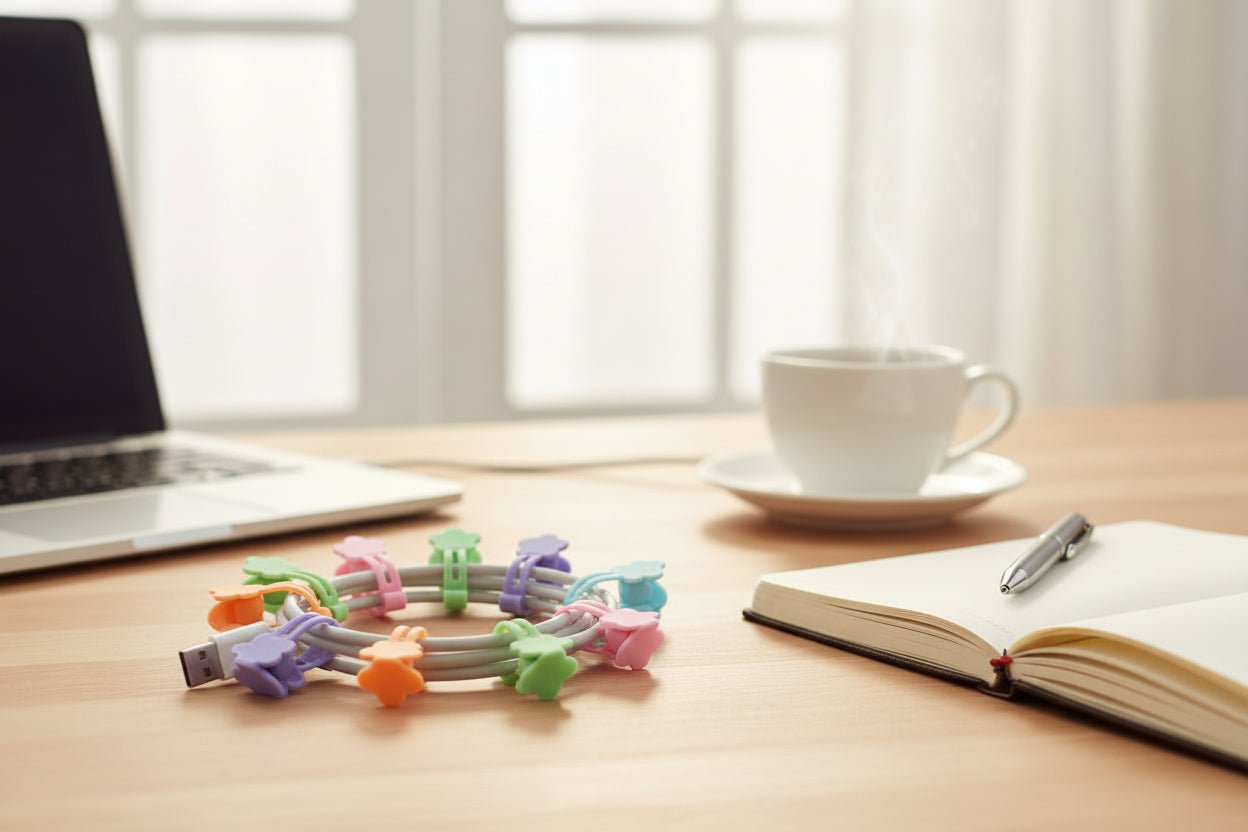 Multi - Purpose PE Cable Clips – 24 Pack | Strong, Flexible & Multi - Colour Organizers