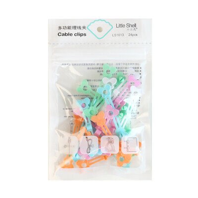 Multi - Purpose PE Cable Clips – 24 Pack | Strong, Flexible & Multi - Colour Organizers