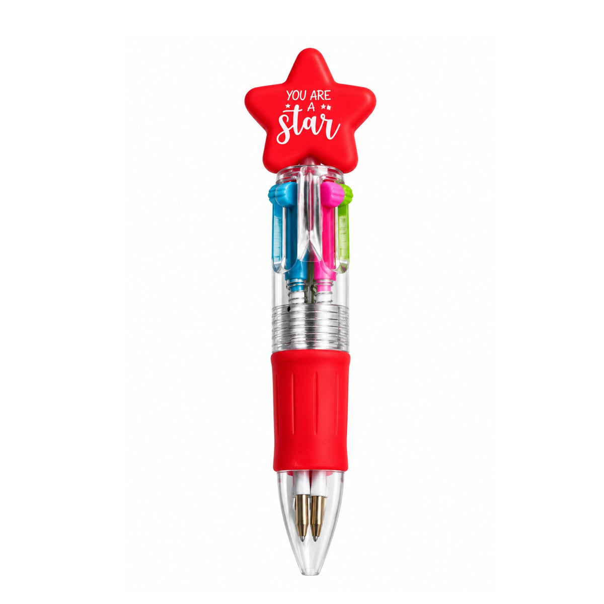 Multicolour Star Pen – Multi-Ink Writing Pen With Star Design – Includes Display Card