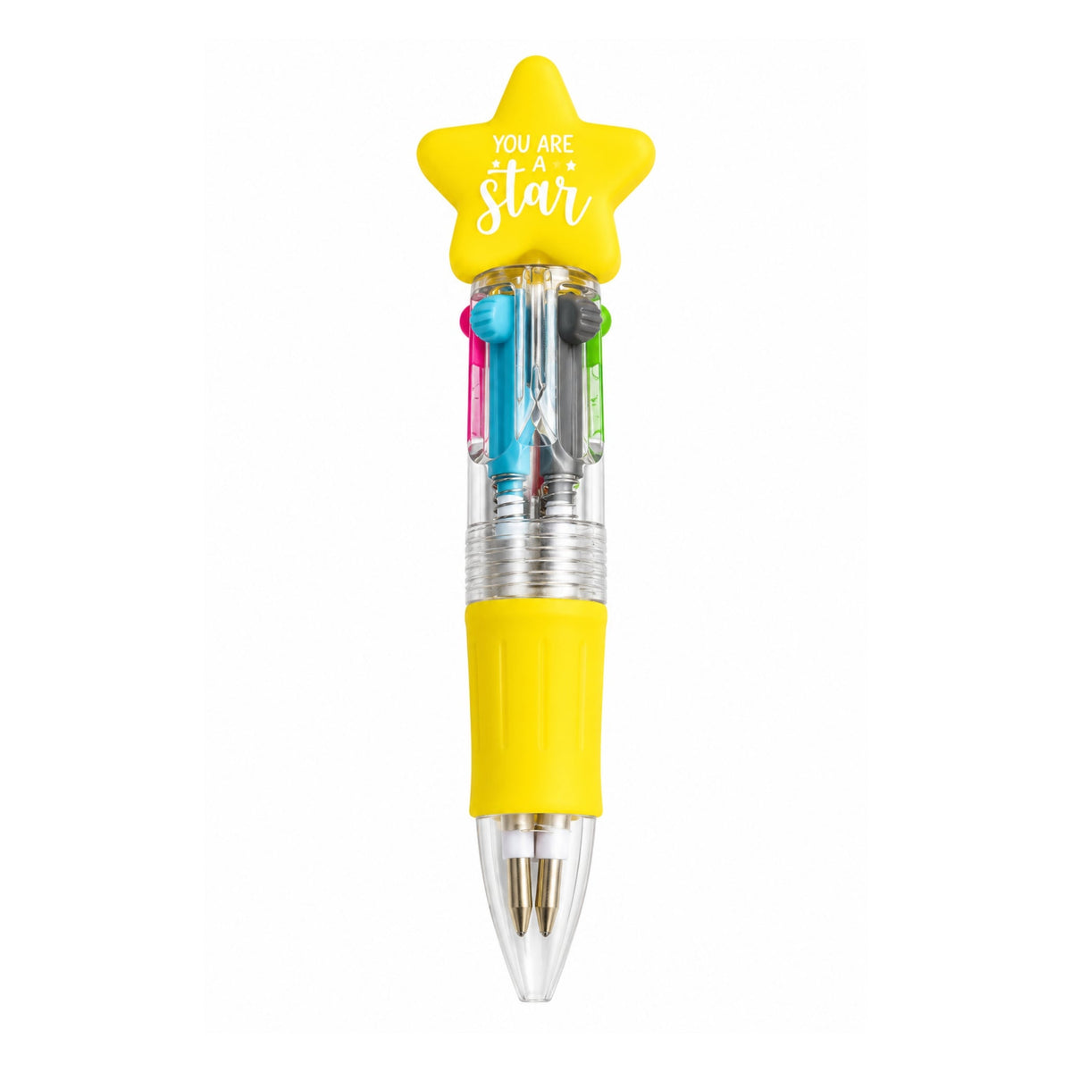 Multicolour Star Pen – Multi-Ink Writing Pen With Star Design – Includes Display Card