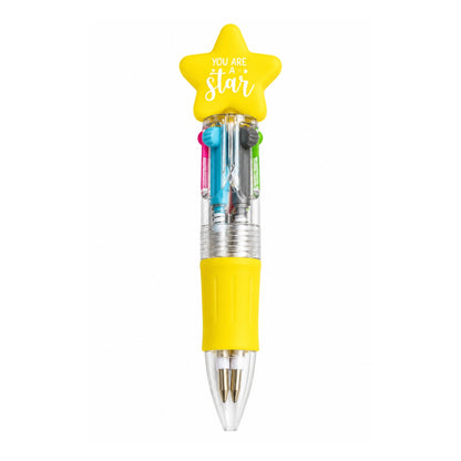 Multicolour Star Pen – Multi-Ink Writing Pen With Star Design – Includes Display Card
