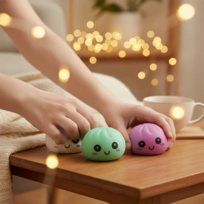 Rainbow Mystery Dumpling Squishy Bun - Slow Rising Sensory Stress Relief Fidget Toy