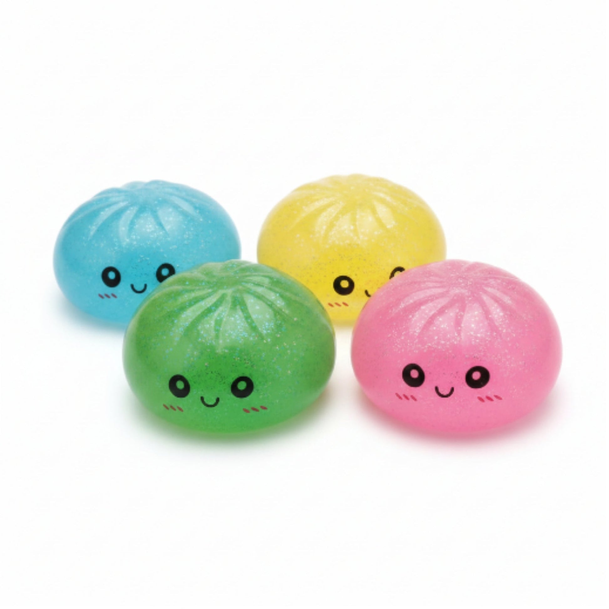 Mystery Colour Glitter Dumpling Squishy Sensory Fidget Toy with Basket