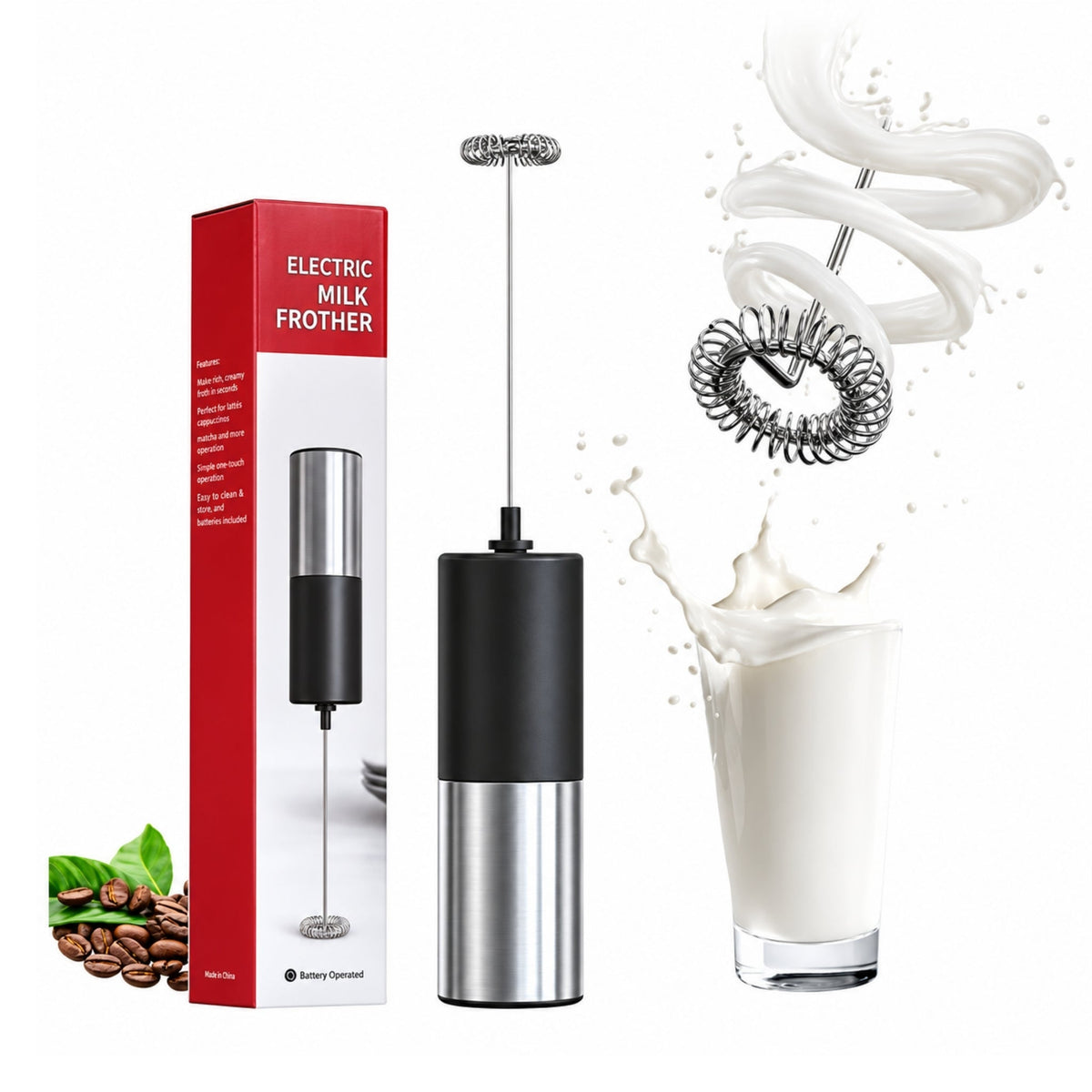 New Design Handheld Milk Frother – Battery Operated Compact Foam Maker for Coffee & Hot Drinks