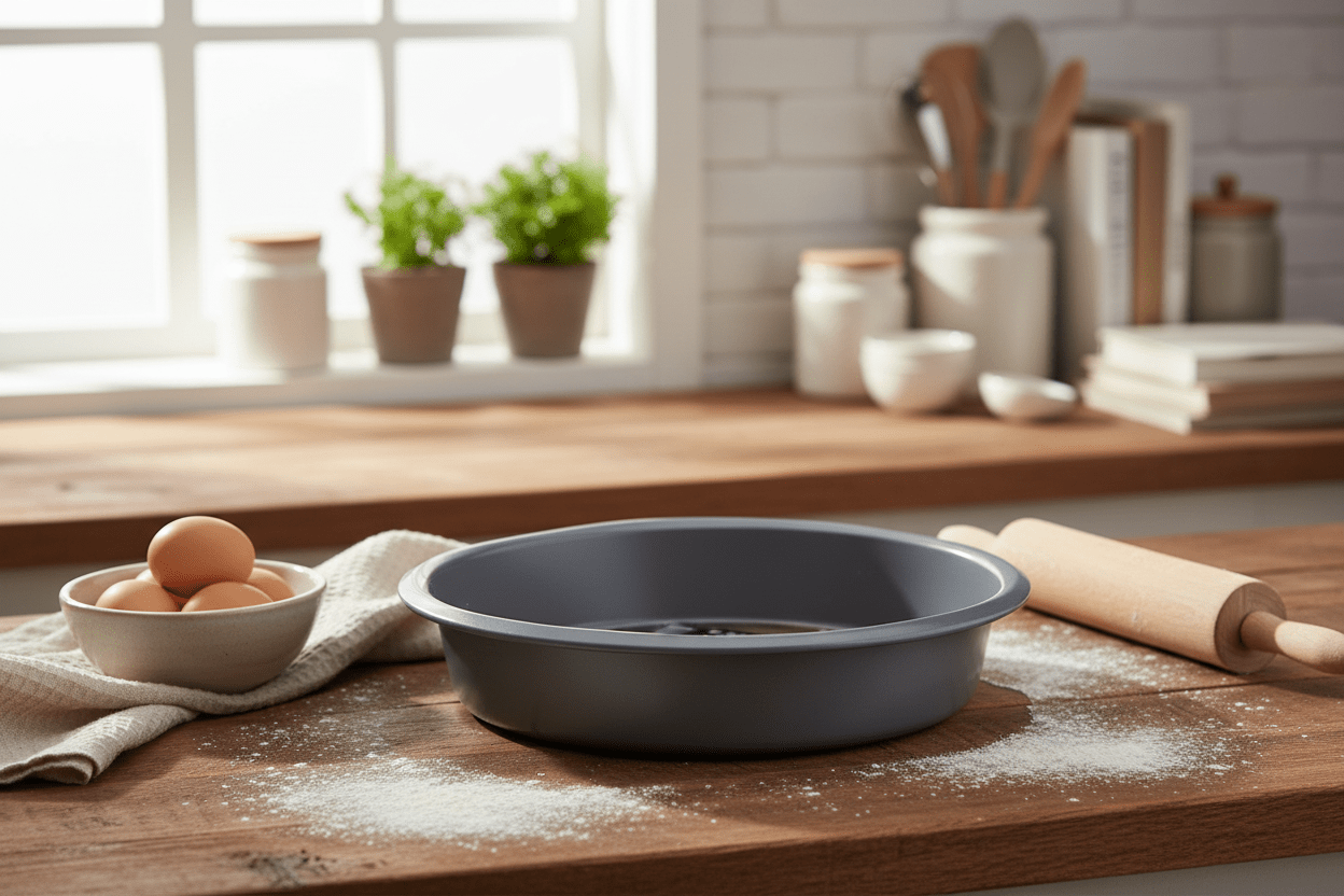 Non Stick Round Baking Pan - Light Grey 25.5x5cm