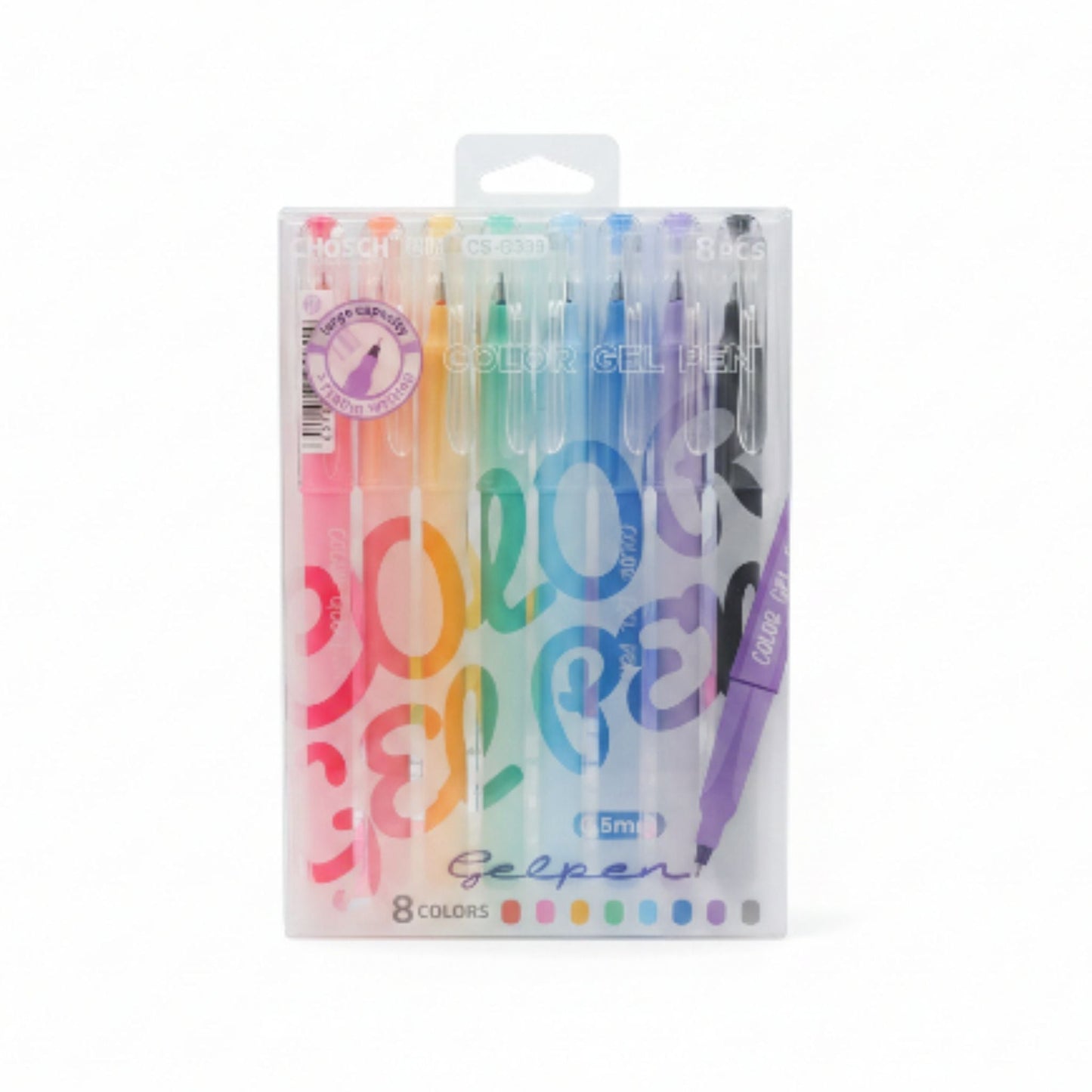 Pastel Color Gel Pens Set - 0.5mm Fine Tip (8 Pack) | Chosch