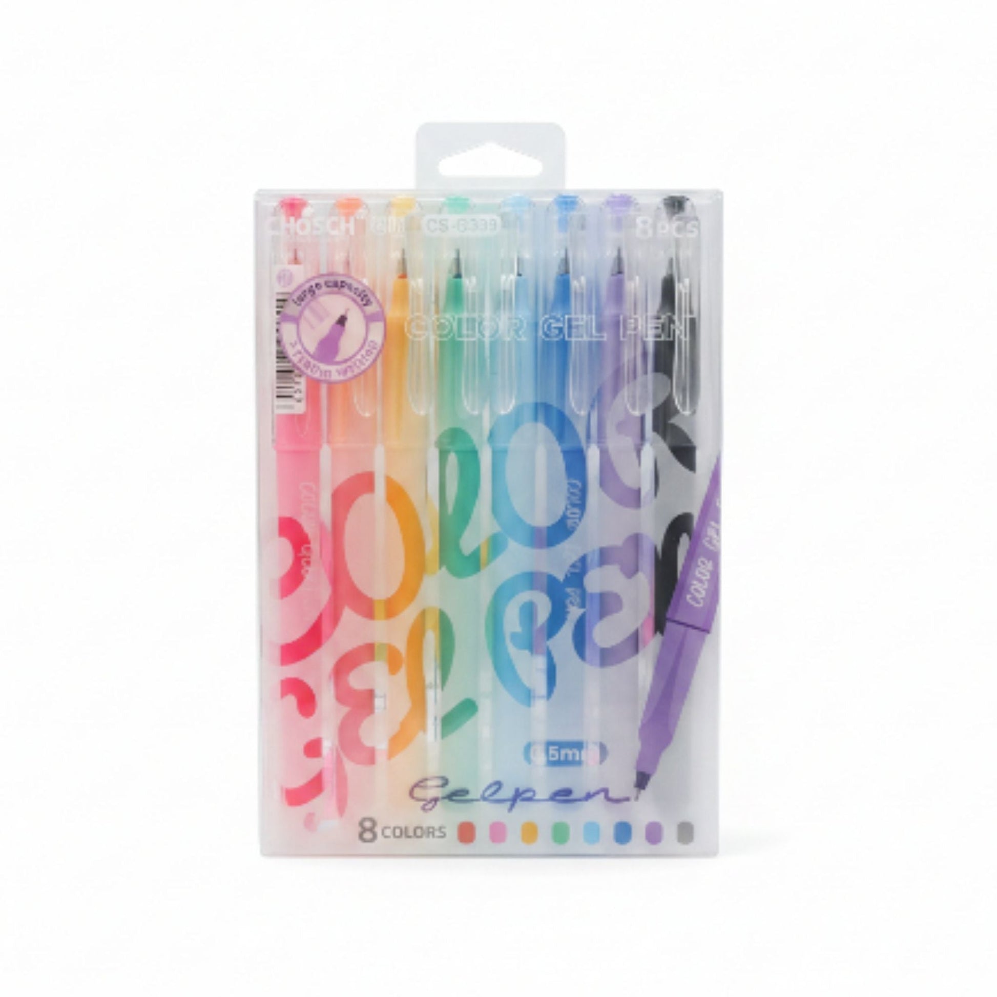 Pastel Color Gel Pens Set - 0.5mm Fine Tip (8 Pack) | Chosch