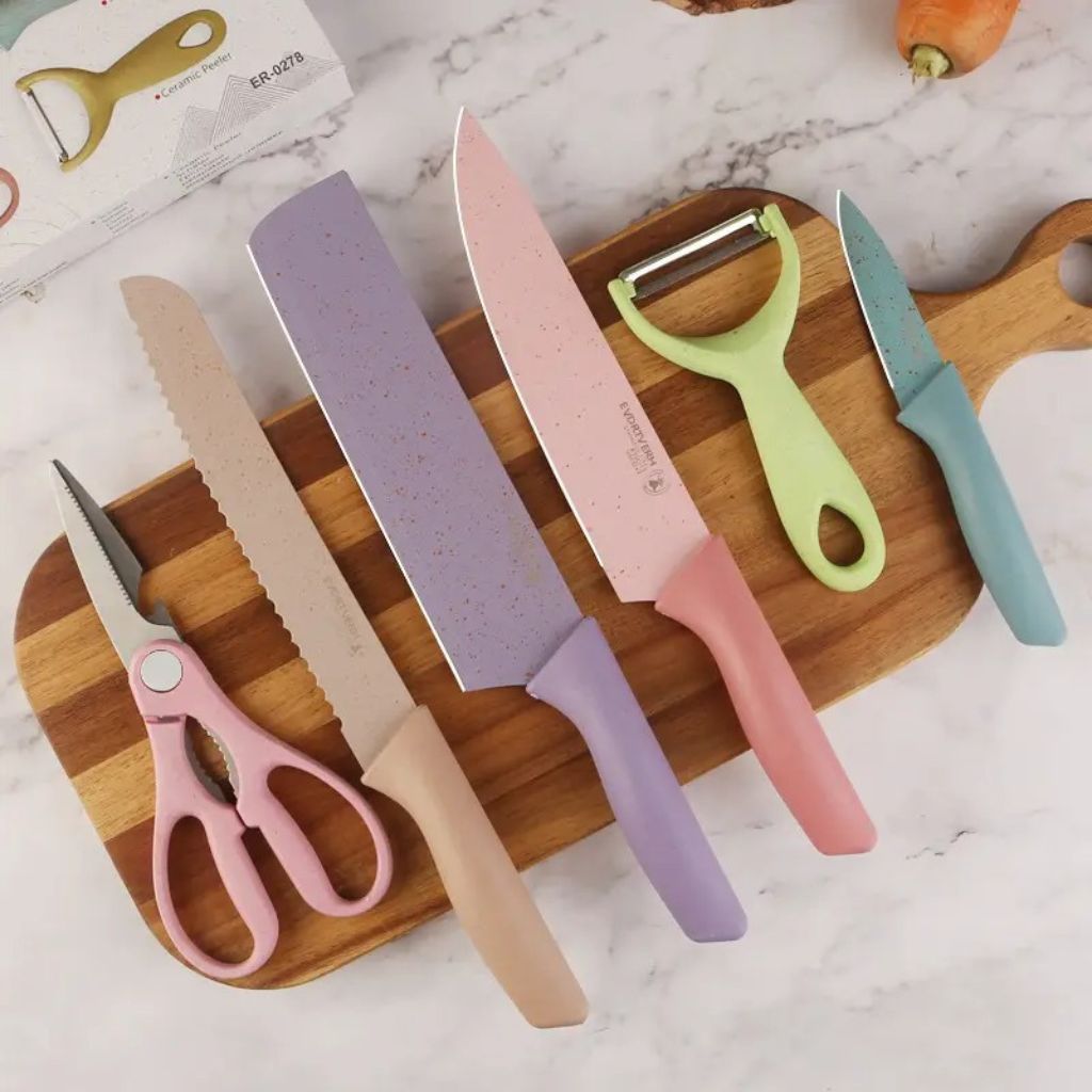 Pastel Knife Set – Multi-Purpose Kitchen Cutting Knives