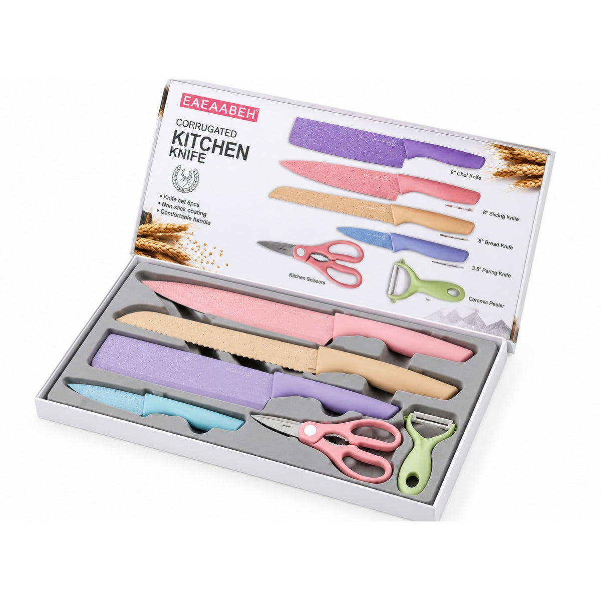 Pastel Knife Set – Multi-Purpose Kitchen Cutting Knives