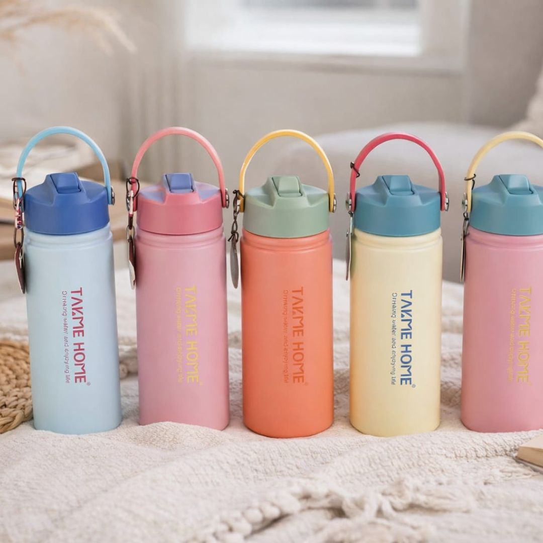 Pastel Vaccum Flask With Straw 500ml Lifestyle