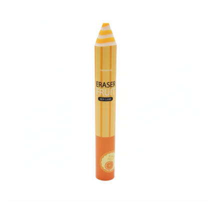 Pencil Shaped Fruit Eraser | Cute Novelty School Eraser Orange On White Background