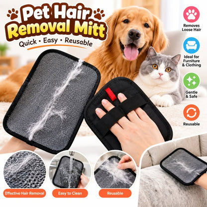 Pet Hair Removal Mitt – Reusable Grooming Glove for Loose Fur & Shedding