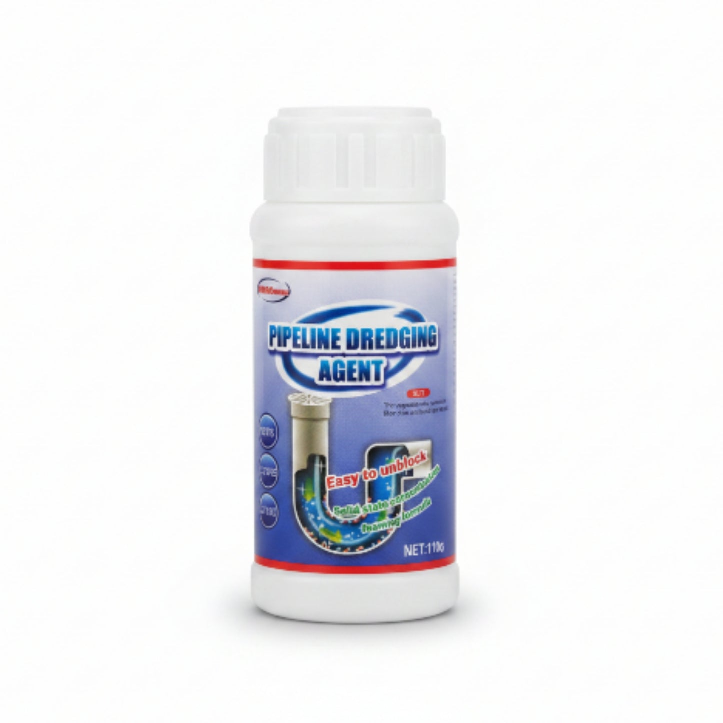 Pipeline Dredging Agent 110g | Powerful Drain Cleaner & Pipe Unblocker On White Background
