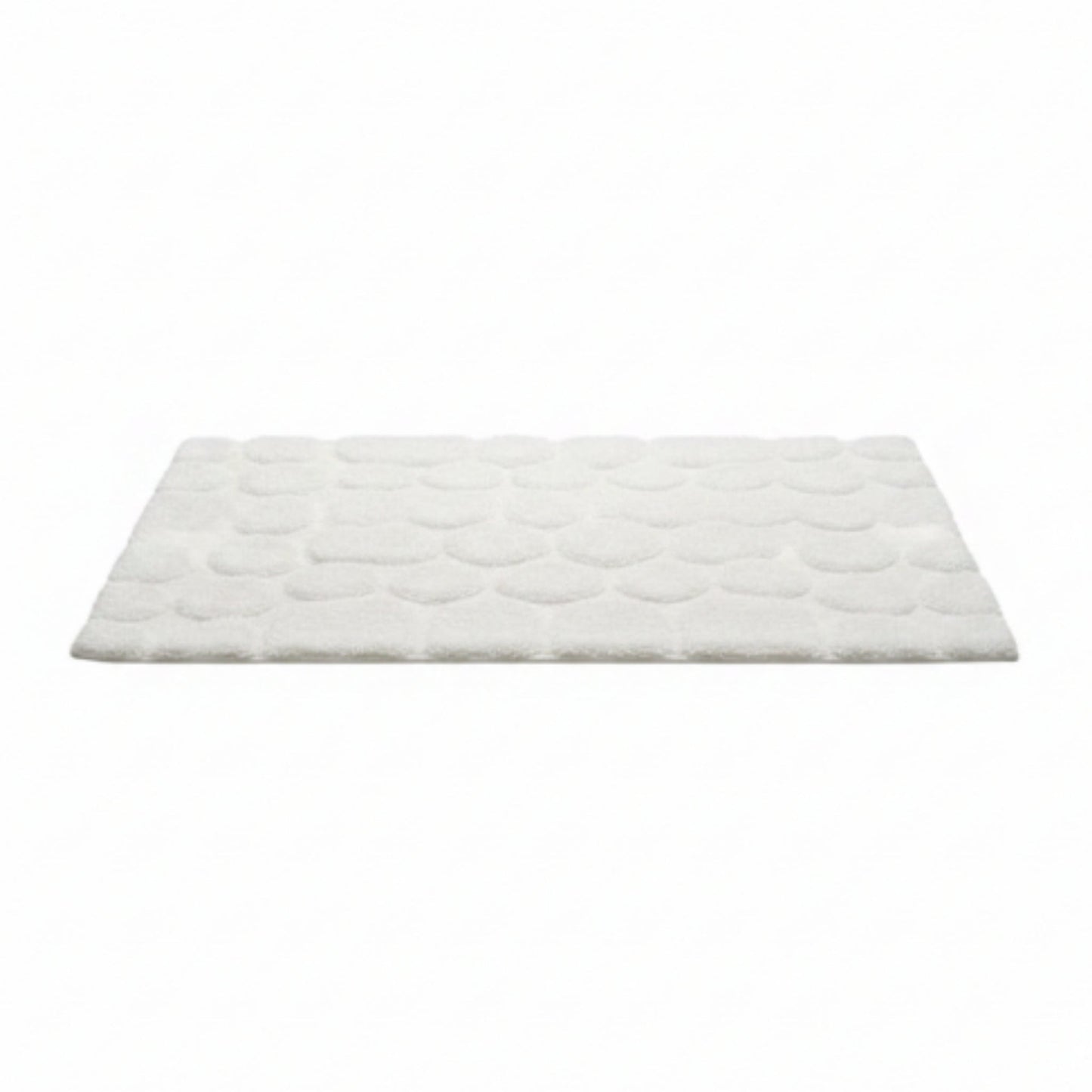 Plush Pebbled Non Slip Bath Mat-White
