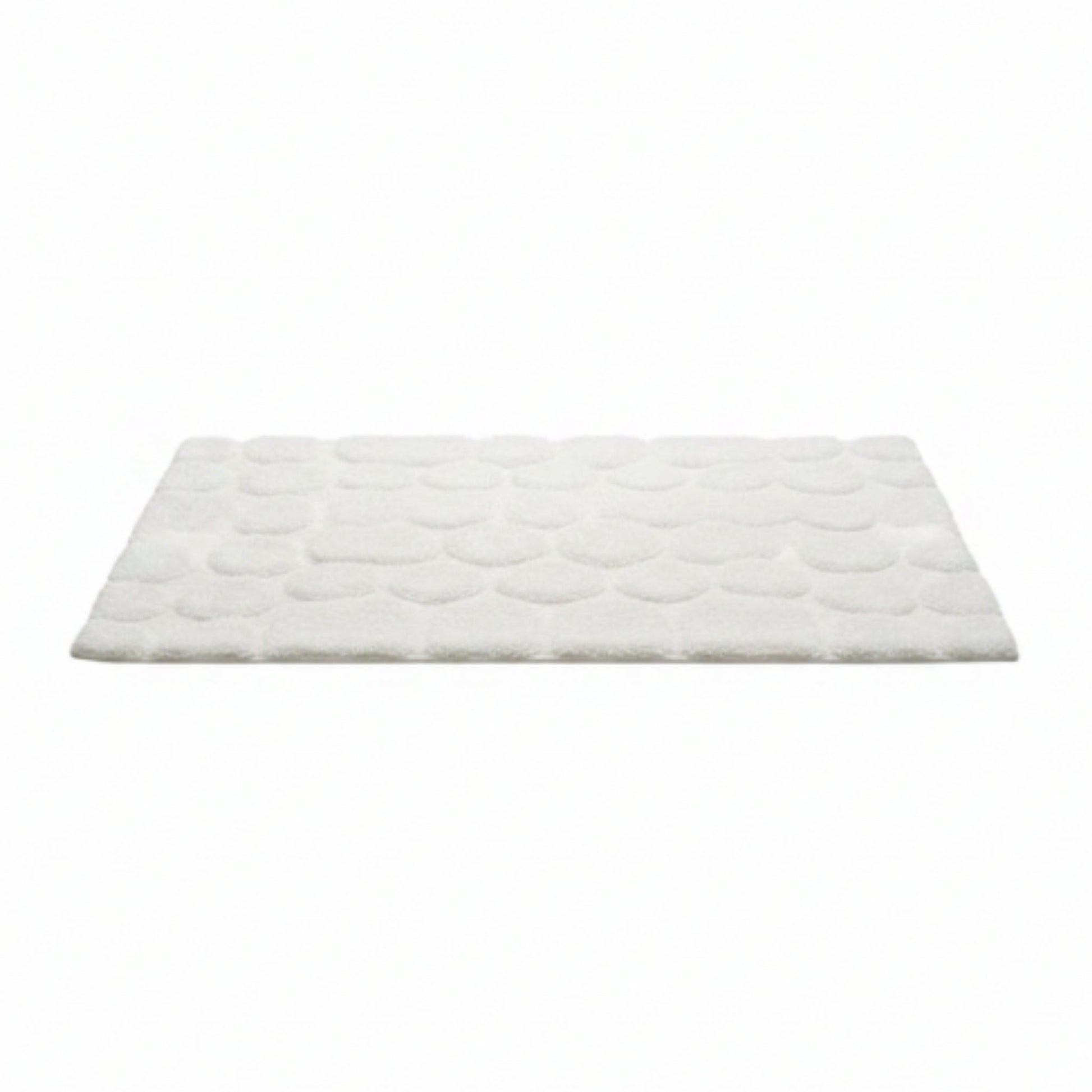 Plush Pebbled Non Slip Bath Mat-White