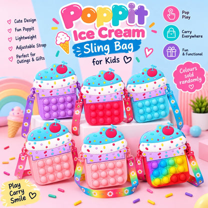 Poppit Ice Cream Sling Bag – Pop Bubble Crossbody Bag for Kids