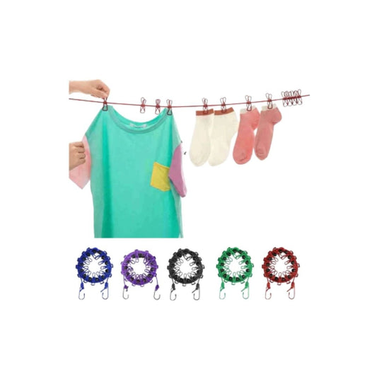 Portable Retractable Clothes Line Clips